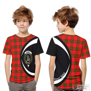 Maxwell Modern Tartan Kid T-Shirt with Family Crest Circle Style