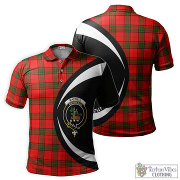 Maxwell Modern Tartan Men's Polo Shirt with Family Crest Circle Style