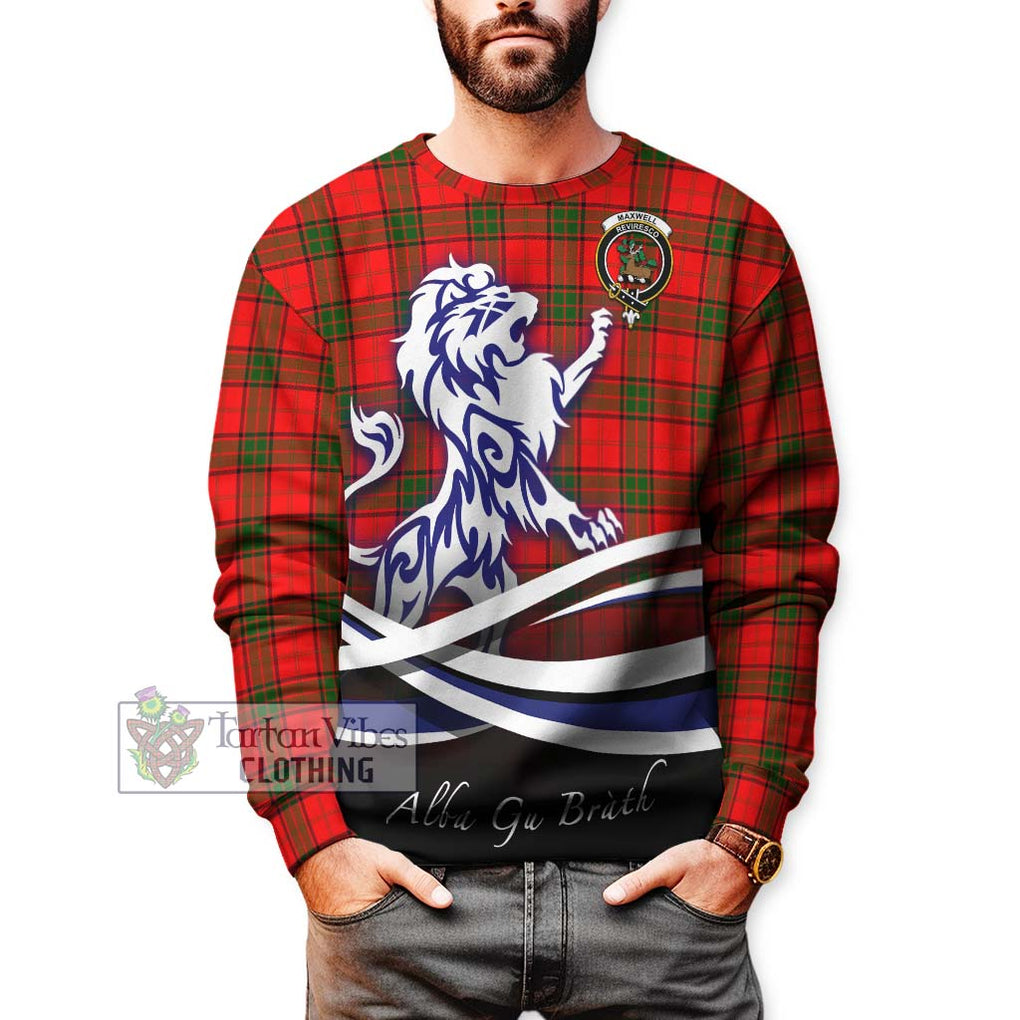 Maxwell Modern Tartan Sweatshirt with Alba Gu Brath Regal Lion Emblem Unisex - Tartanvibesclothing Shop