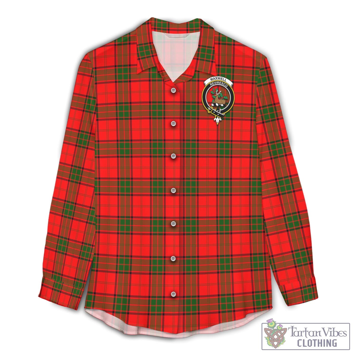 Tartan Vibes Clothing Maxwell Modern Tartan Womens Casual Shirt with Family Crest