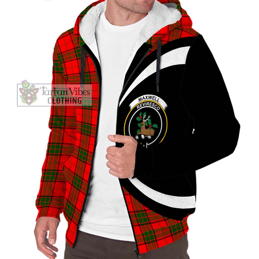 Maxwell Modern Tartan Sherpa Hoodie with Family Crest Circle Style Unisex S - Tartan Vibes Clothing