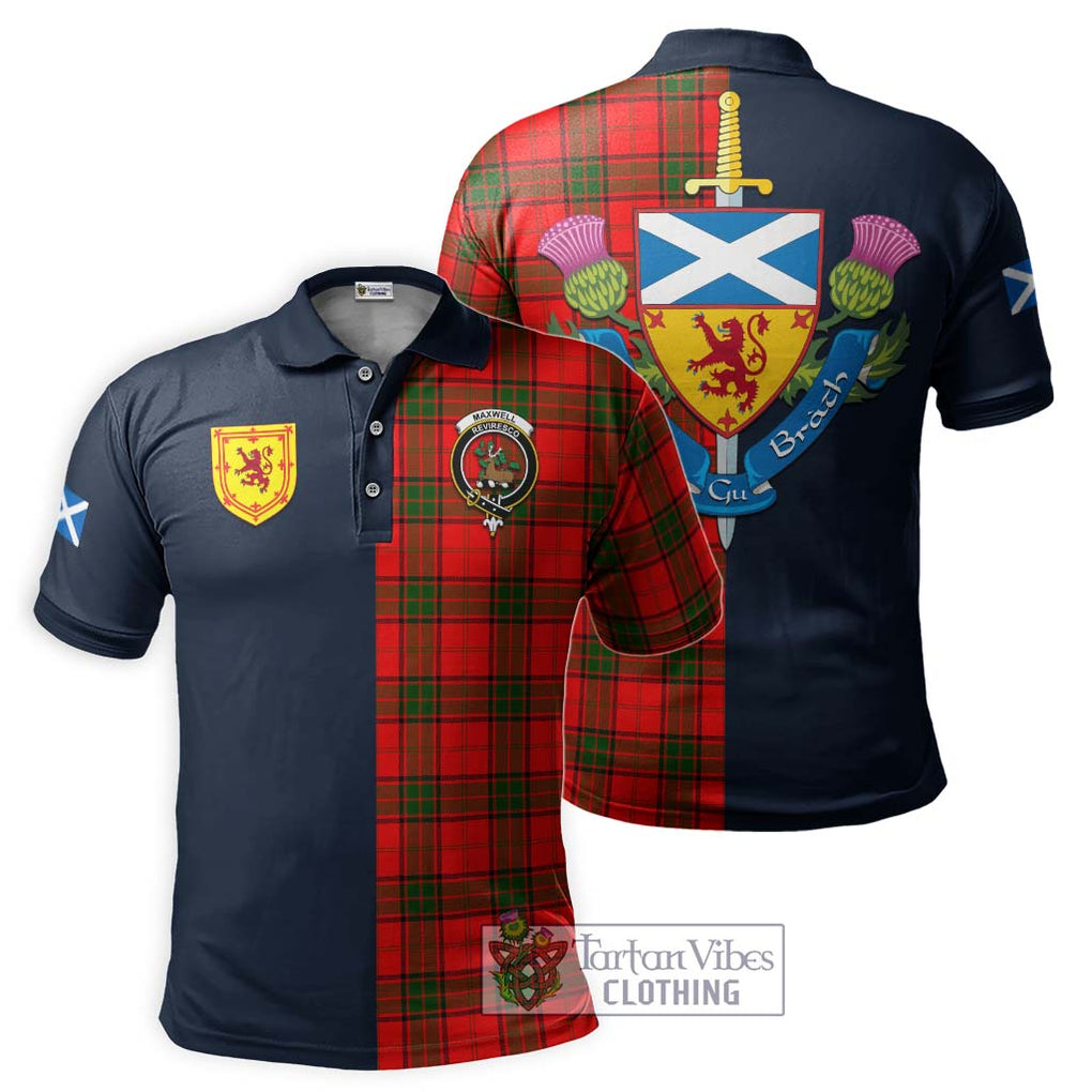 Tartan Vibes Clothing Maxwell Modern Tartan Polo Shirt with Scottish Lion Royal Arm Half Style