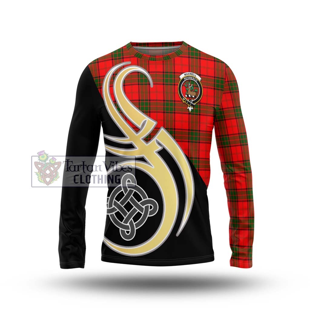 Maxwell Modern Tartan Long Sleeve T-Shirt with Family Crest and Celtic Symbol Style Unisex - Tartan Vibes Clothing