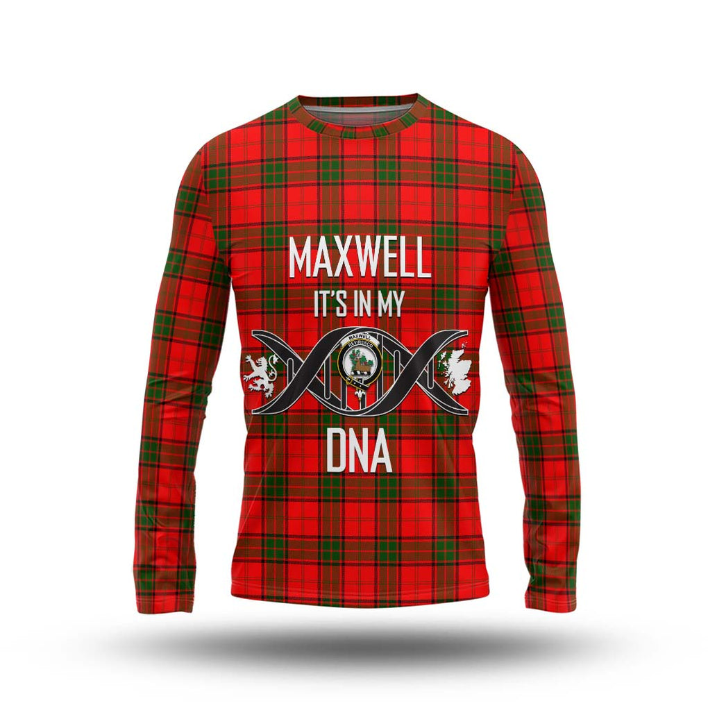 Maxwell Modern Tartan Long Sleeve T-Shirt with Family Crest DNA In Me Style Unisex - Tartanvibesclothing Shop