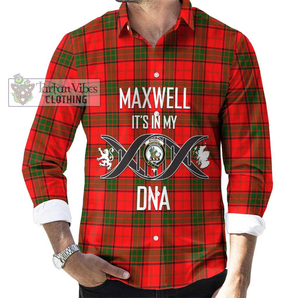 Maxwell Modern Tartan Long Sleeve Button Shirt with Family Crest DNA In Me Style Men's Shirt S - Tartanvibesclothing Shop