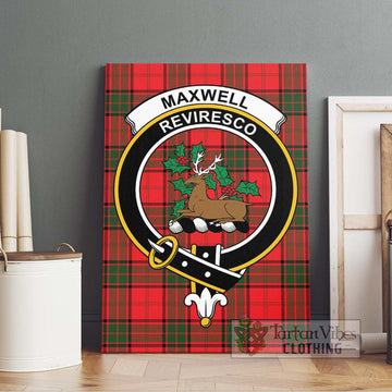 Maxwell Modern Tartan Canvas Print Wall Art with Family Crest