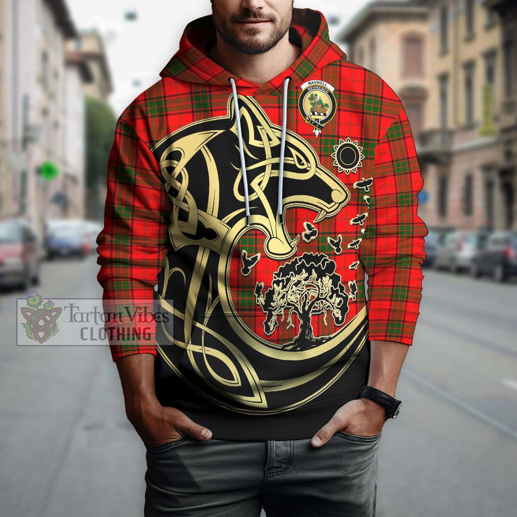 Maxwell Modern Tartan Hoodie with Family Crest Celtic Wolf Style Zip Hoodie - Tartan Vibes Clothing