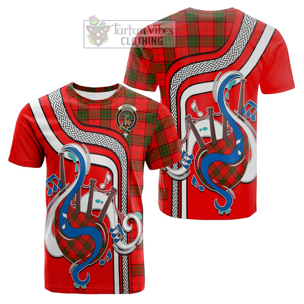 Tartan Vibes Clothing Maxwell Modern Tartan Cotton T-shirt with Epic Bagpipe Style