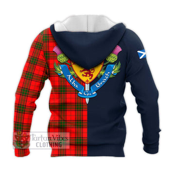 Maxwell Modern Tartan Knitted Hoodie Alba with Scottish Lion Royal Arm Half Style