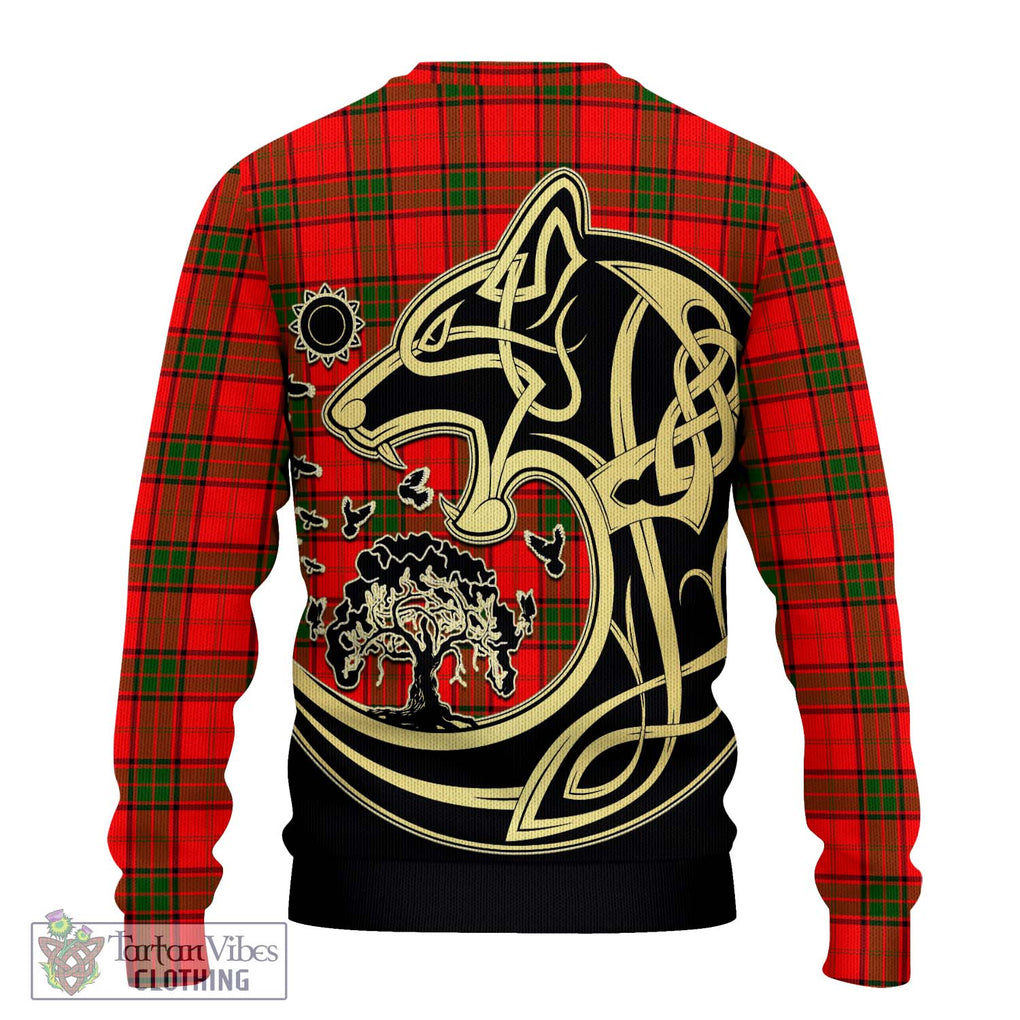 Maxwell Modern Tartan Knitted Sweater with Family Crest Celtic Wolf Style - Tartan Vibes Clothing