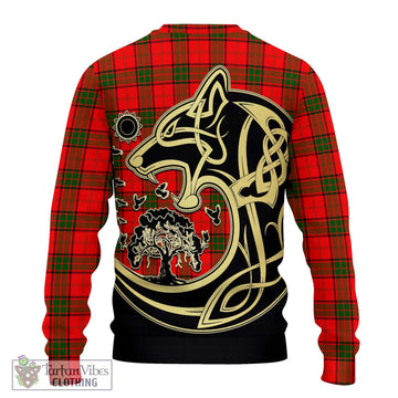 Maxwell Modern Tartan Ugly Sweater with Family Crest Celtic Wolf Style