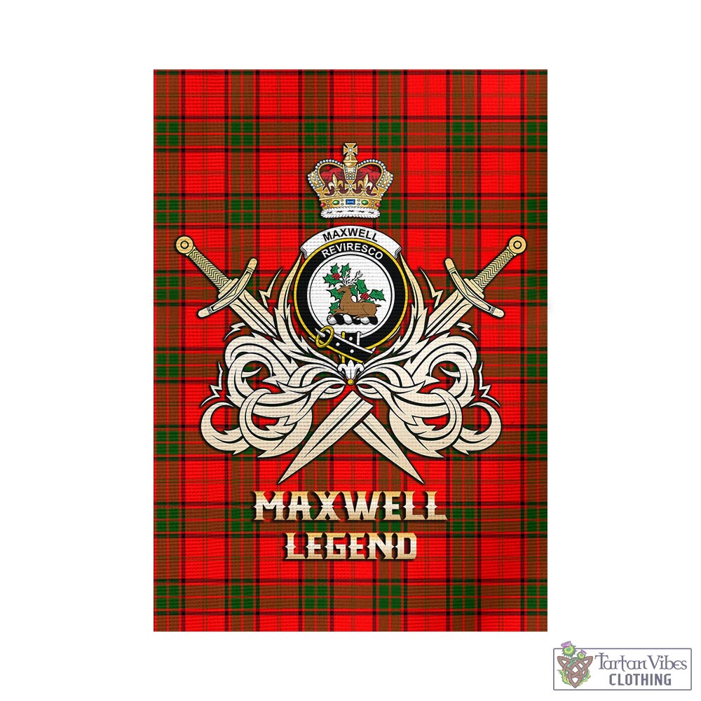 Tartan Vibes Clothing Maxwell Modern Tartan Flag with Clan Crest and the Golden Sword of Courageous Legacy