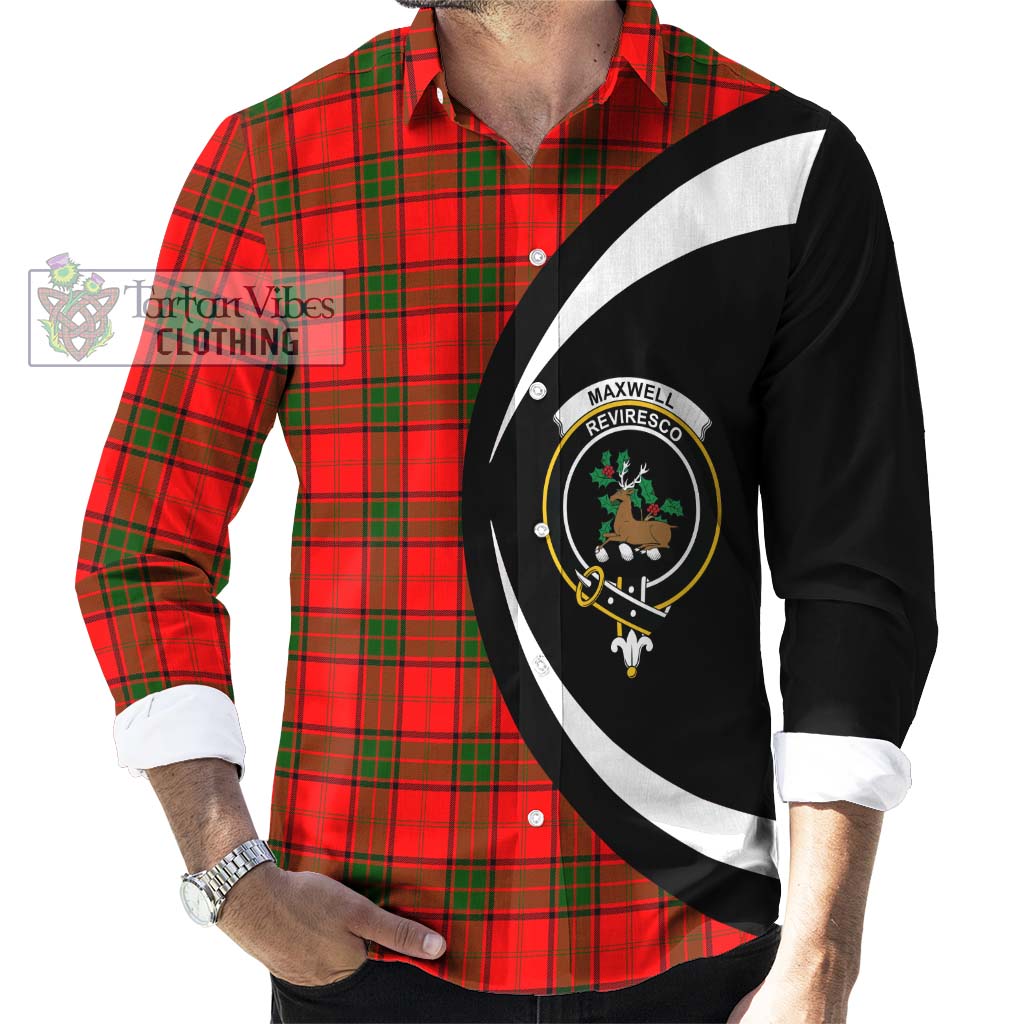 Maxwell Modern Tartan Long Sleeve Button Up with Family Crest Circle Style - Tartan Vibes Clothing