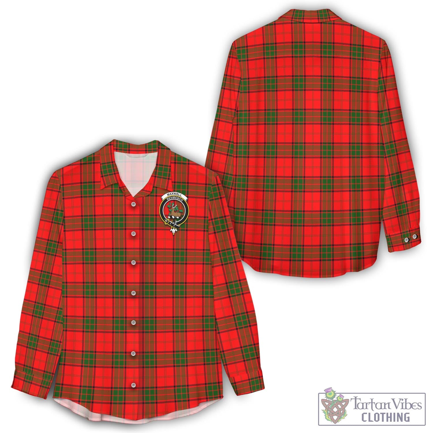 Tartan Vibes Clothing Maxwell Modern Tartan Womens Casual Shirt with Family Crest