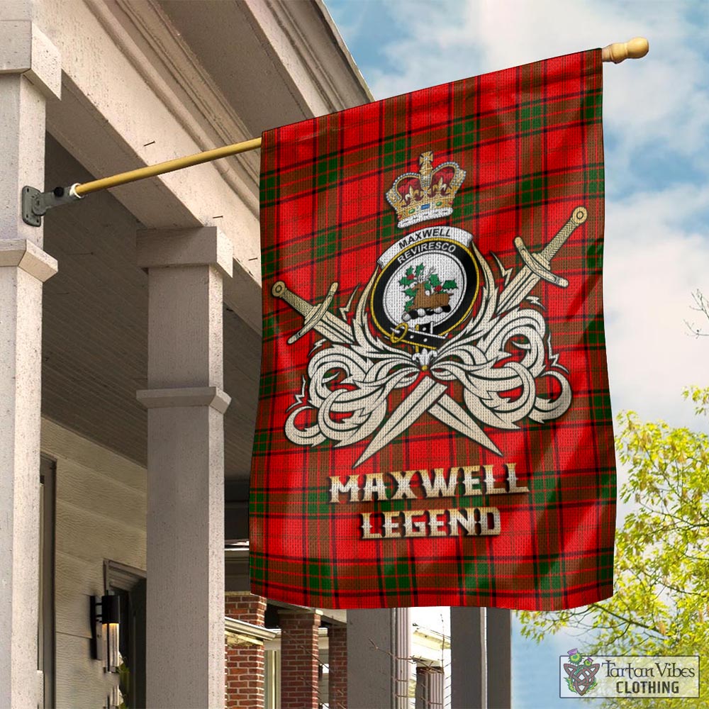 Tartan Vibes Clothing Maxwell Modern Tartan Flag with Clan Crest and the Golden Sword of Courageous Legacy