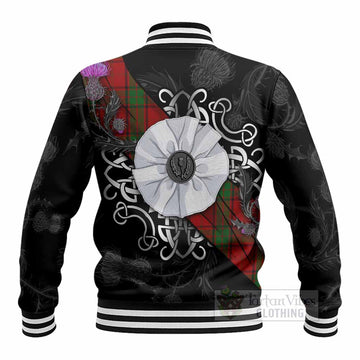 Maxwell Tartan Baseball Jacket Jacobite White Rose - Tartan Vibes Clothing
