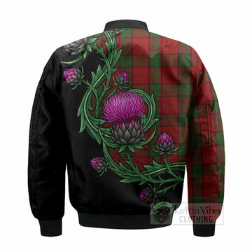 Maxwell Tartan Bomber Jacket Resilient Scottish Thistle - Tartan Vibes Clothing