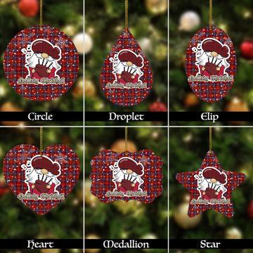 Maynard Tartan Christmas Ornaments with Scottish Gnome Playing Bagpipes