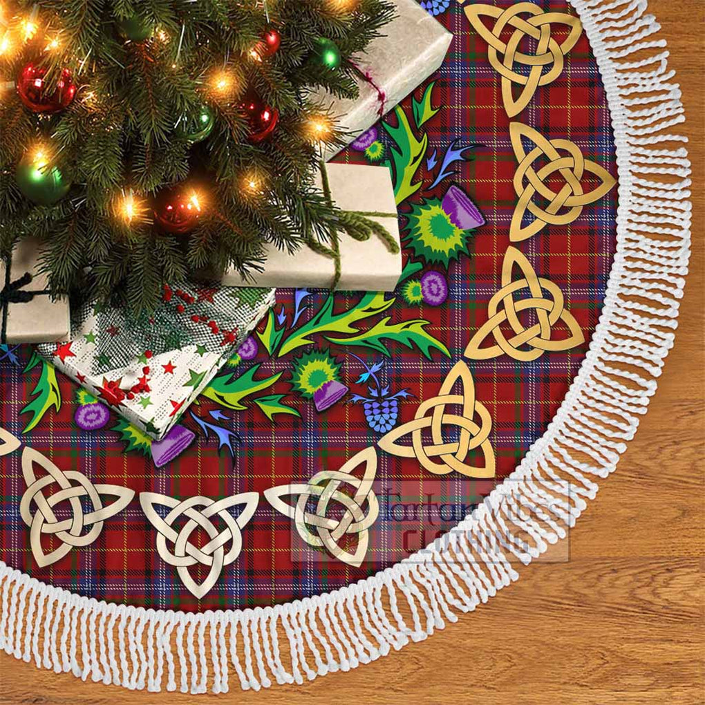 Tartan Vibes Clothing Maynard Tartan Christmas Tree Skirt with Thistle Celtic Knot Style