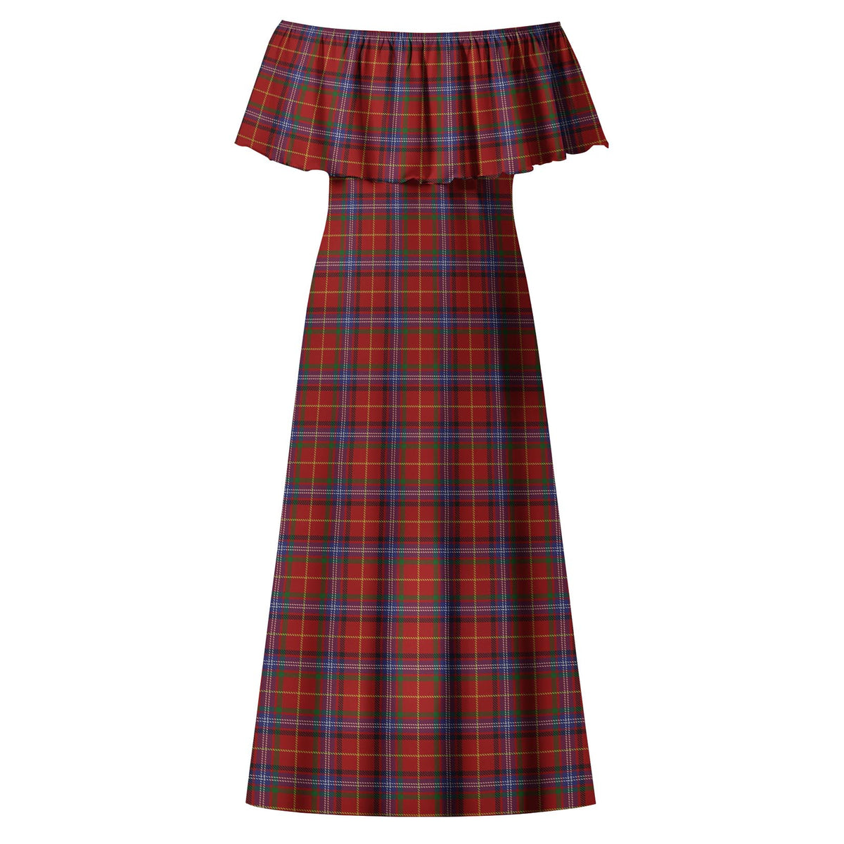 Maynard Tartan Off Shoulder Long Dress - Tartan Vibes Clothing