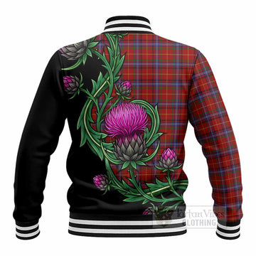 Maynard Tartan Baseball Jacket Resilient Scottish Thistle - Tartan Vibes Clothing