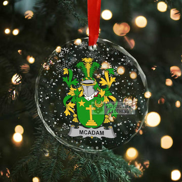 McAdam Irish Clan Christmas Glass Ornament with Coat of Arms