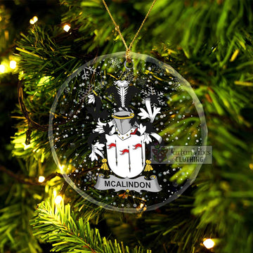 McAlindon Irish Clan Christmas Glass Ornament with Coat of Arms