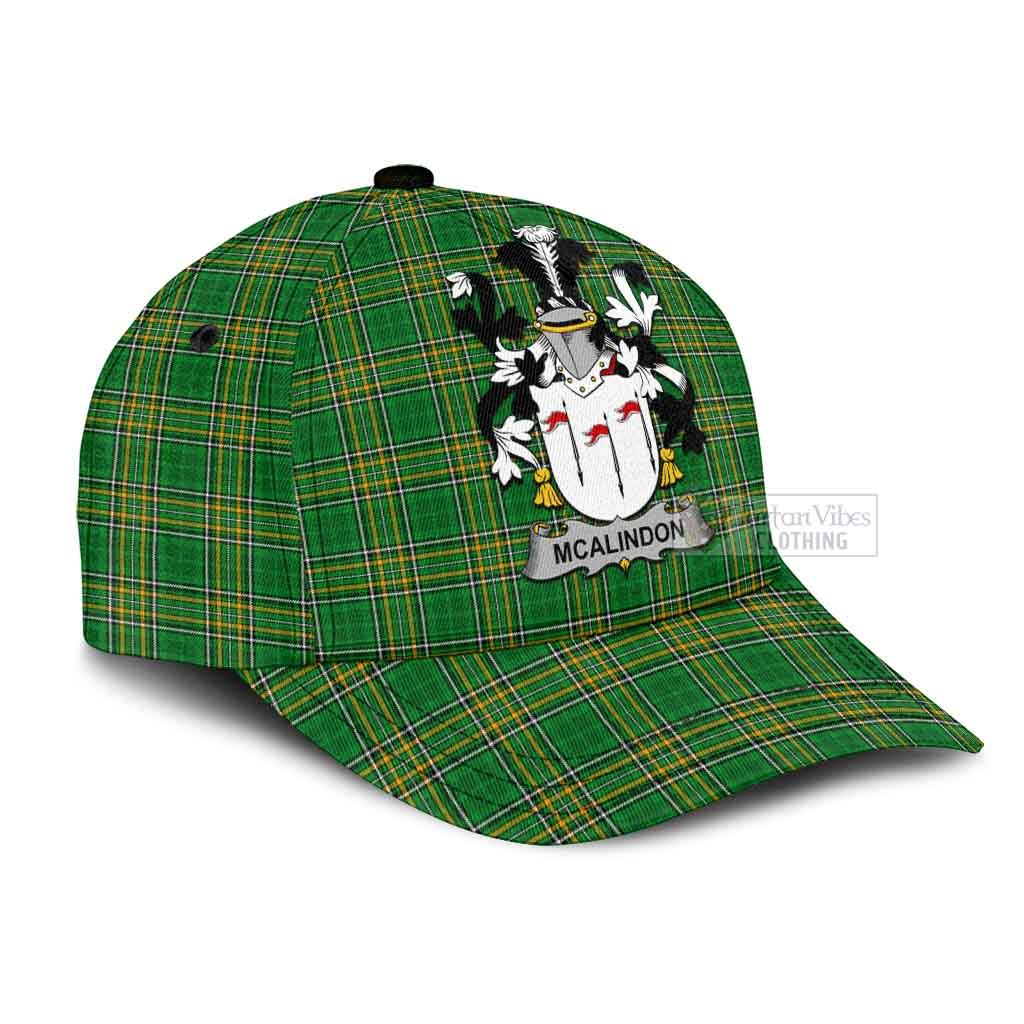 Tartan Vibes Clothing McAlindon Irish Clan Tartan Classic Cap with Coat of Arms