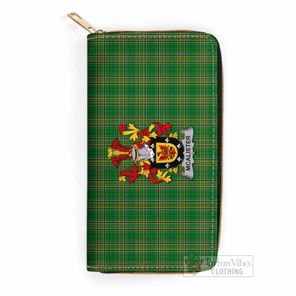 McAlister Irish Clan Tartan Women's Leather Wallet with Coat of Arms One Size 19.7*10.5*3.5 cm - Tartan Vibes Clothing
