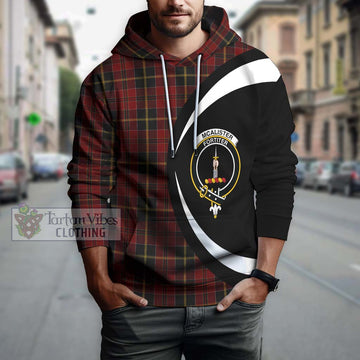 McAlister of Skye Tartan Hoodie with Family Crest Circle Style
