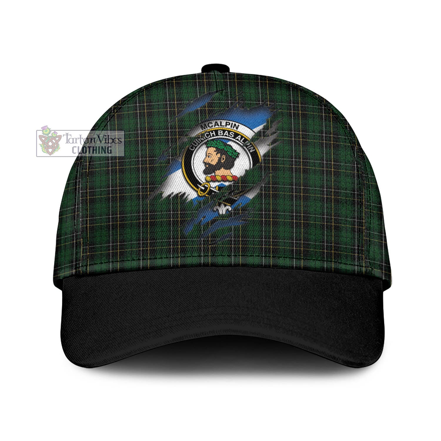 Tartan Vibes Clothing McAlpin Tartan Classic Cap with Family Crest In Me Style