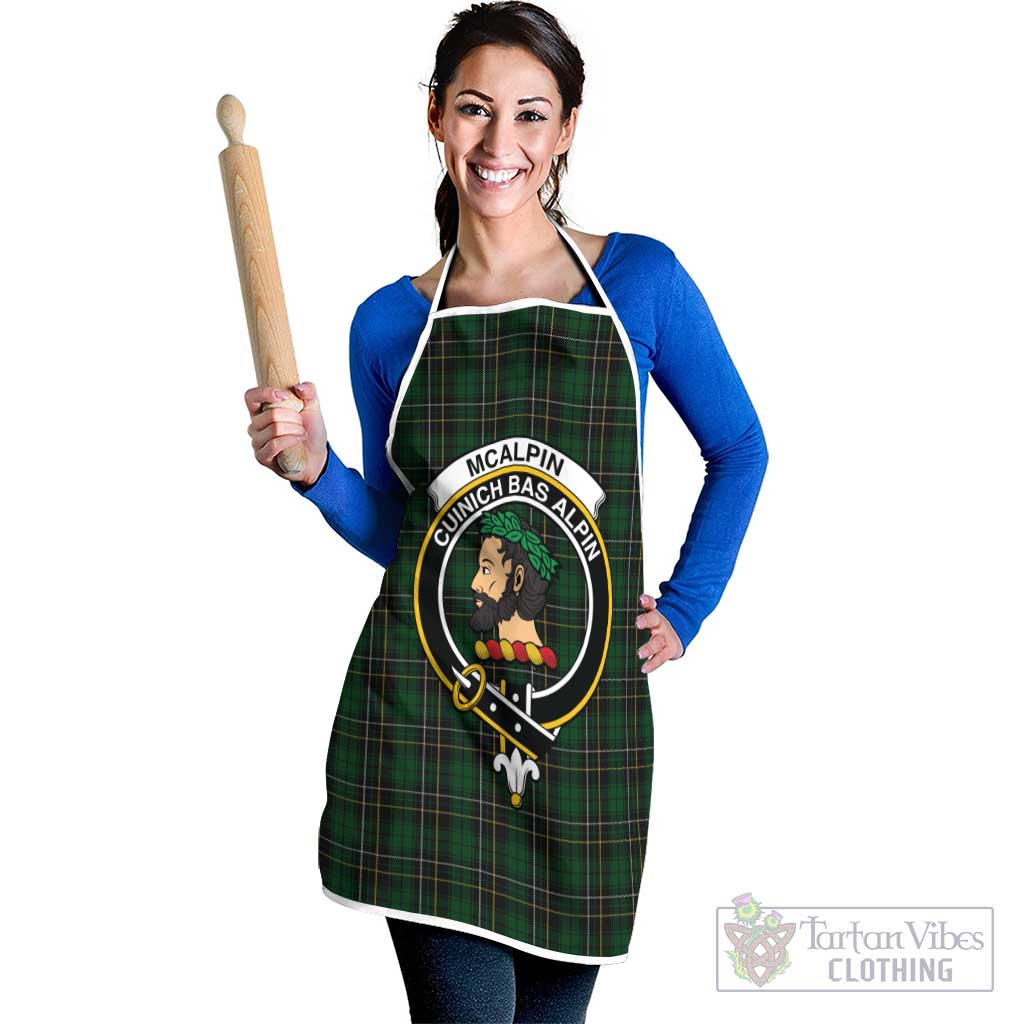 McAlpin Tartan Apron with Family Crest White - Tartan Vibes Clothing