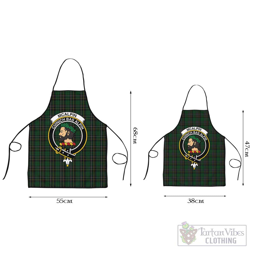 McAlpin Tartan Apron with Family Crest Black L 55x68 cm - Tartan Vibes Clothing