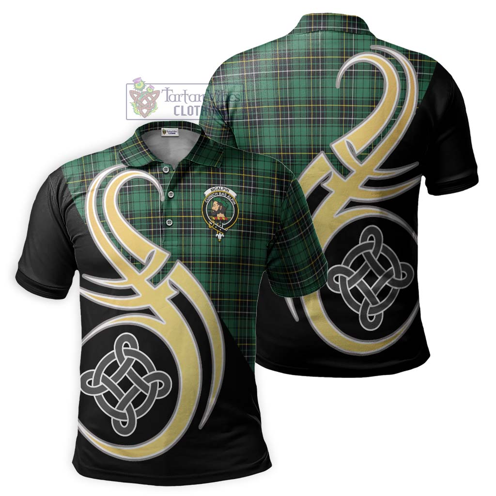 Tartan Vibes Clothing McAlpin Ancient Tartan Polo Shirt with Family Crest and Celtic Symbol Style