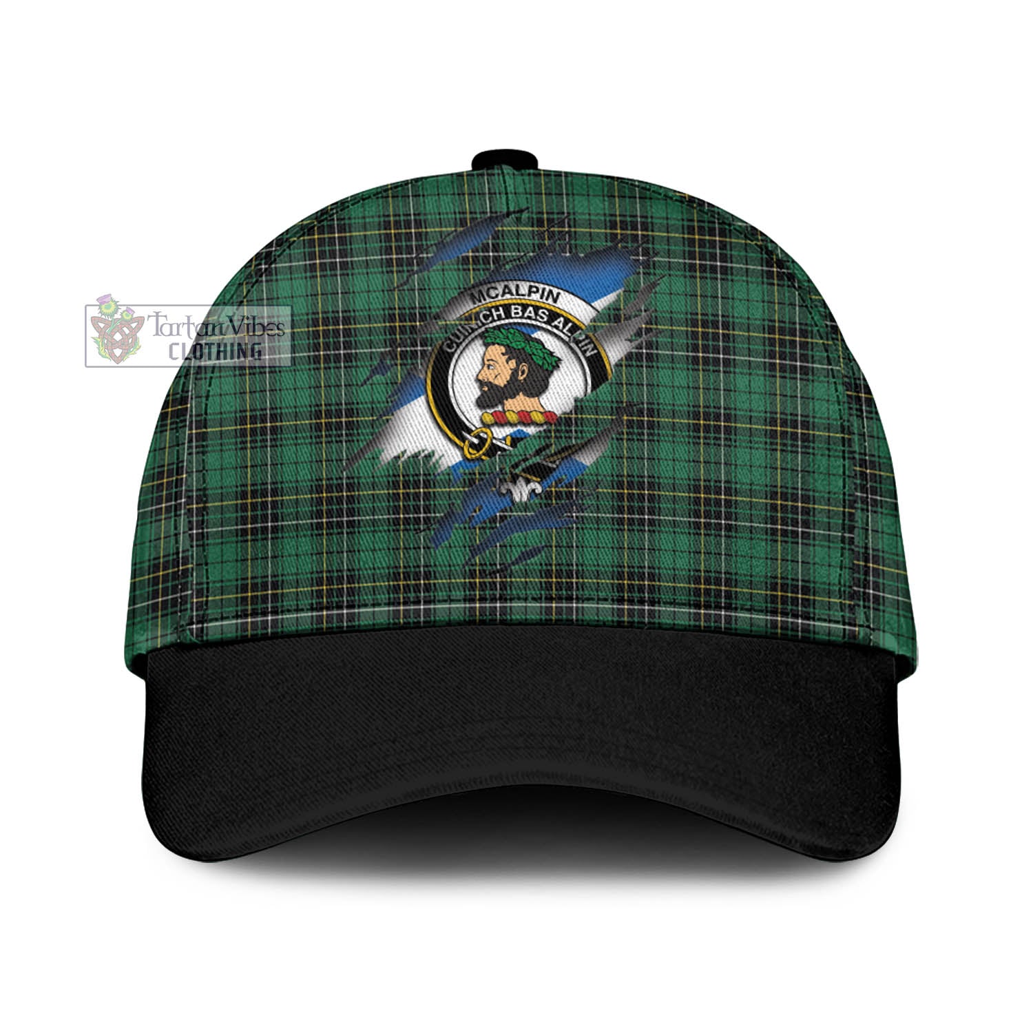 Tartan Vibes Clothing McAlpin Ancient Tartan Classic Cap with Family Crest In Me Style