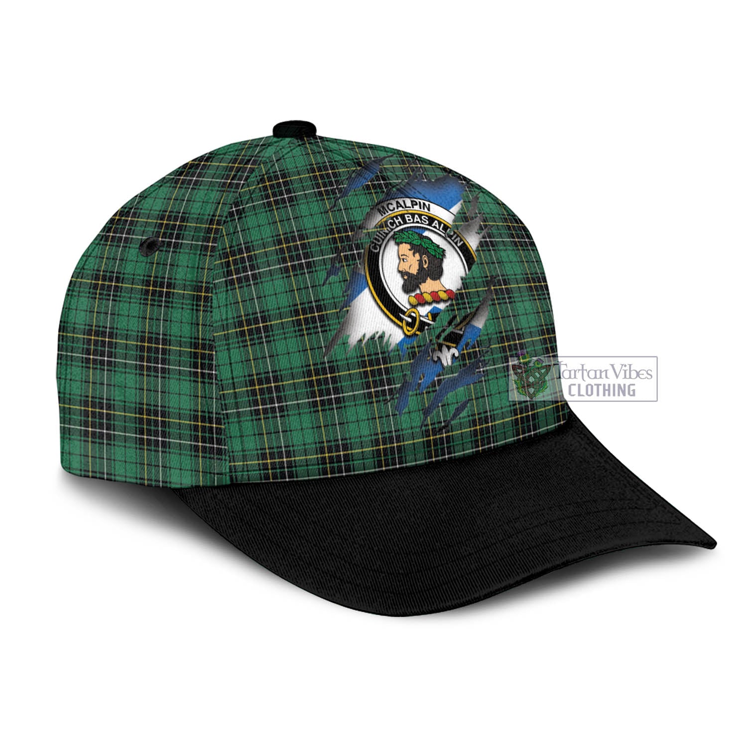 Tartan Vibes Clothing McAlpin Ancient Tartan Classic Cap with Family Crest In Me Style