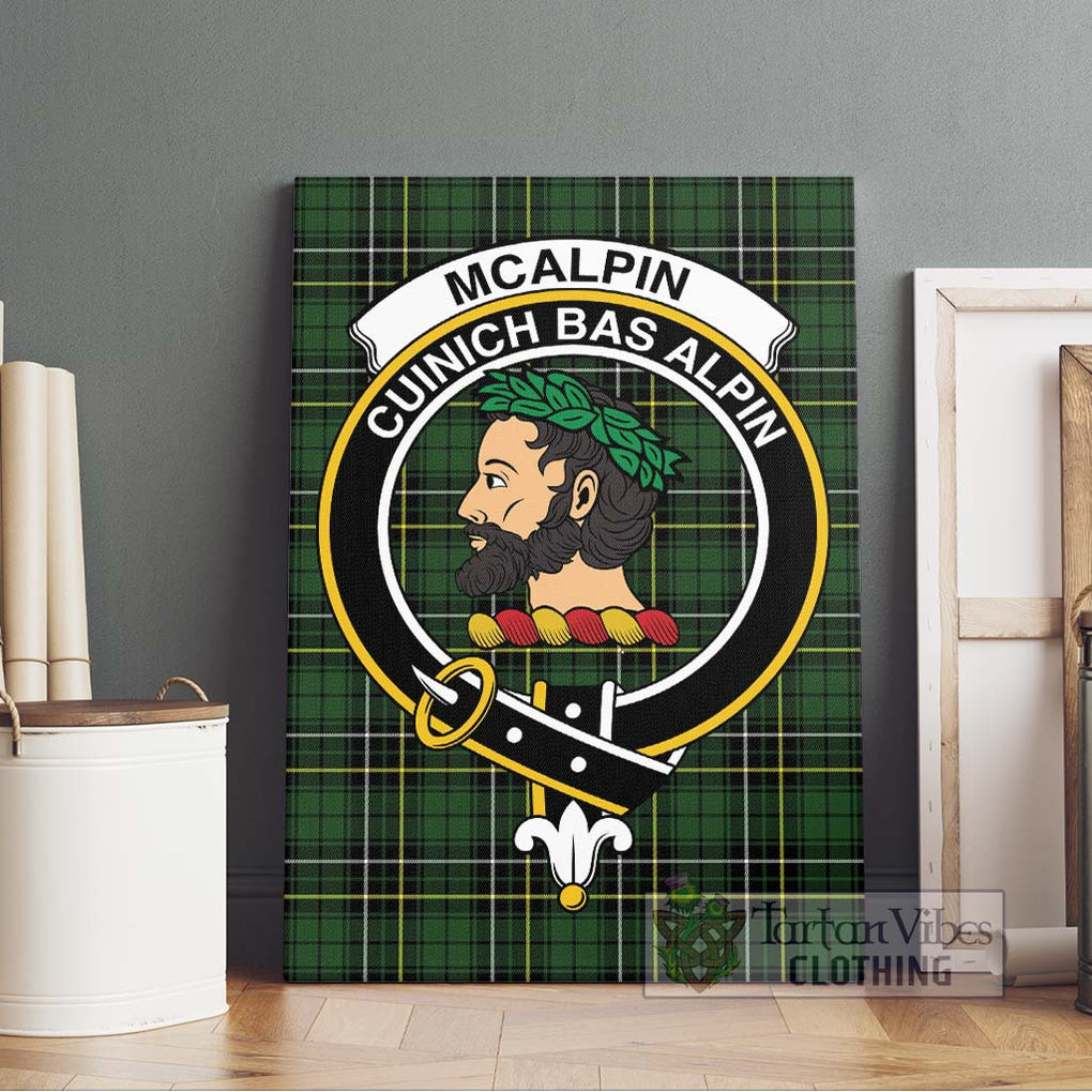 McAlpin Modern Tartan Canvas Print Wall Art with Family Crest Without Frame - Tartan Vibes Clothing