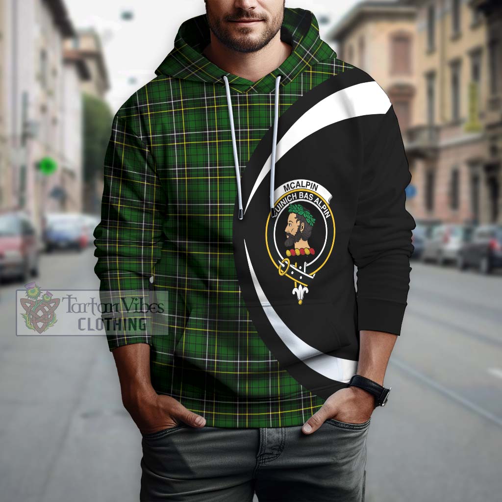 Tartan Vibes Clothing McAlpin Modern Tartan Hoodie with Family Crest Circle Style