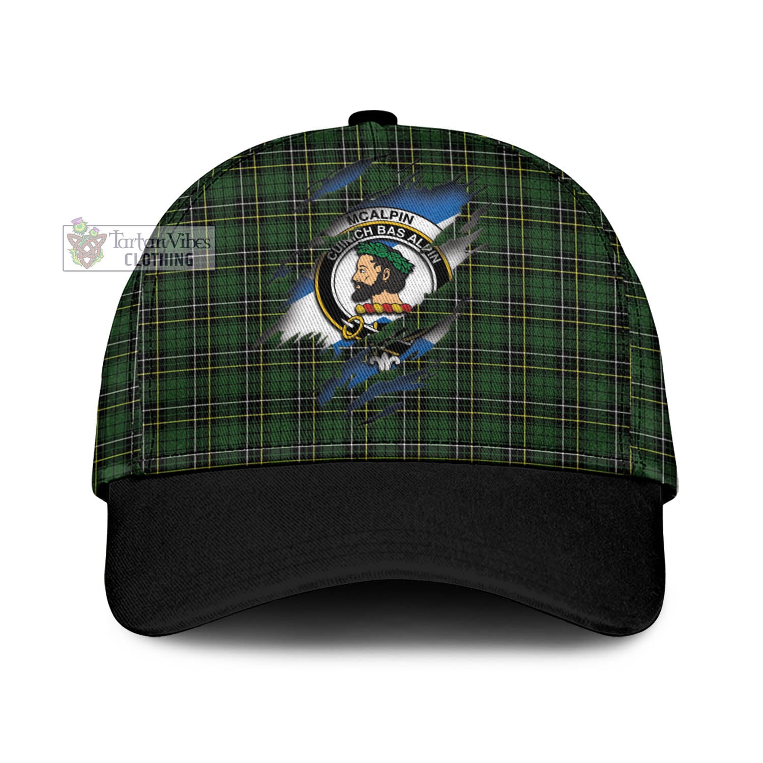 Tartan Vibes Clothing McAlpin Modern Tartan Classic Cap with Family Crest In Me Style