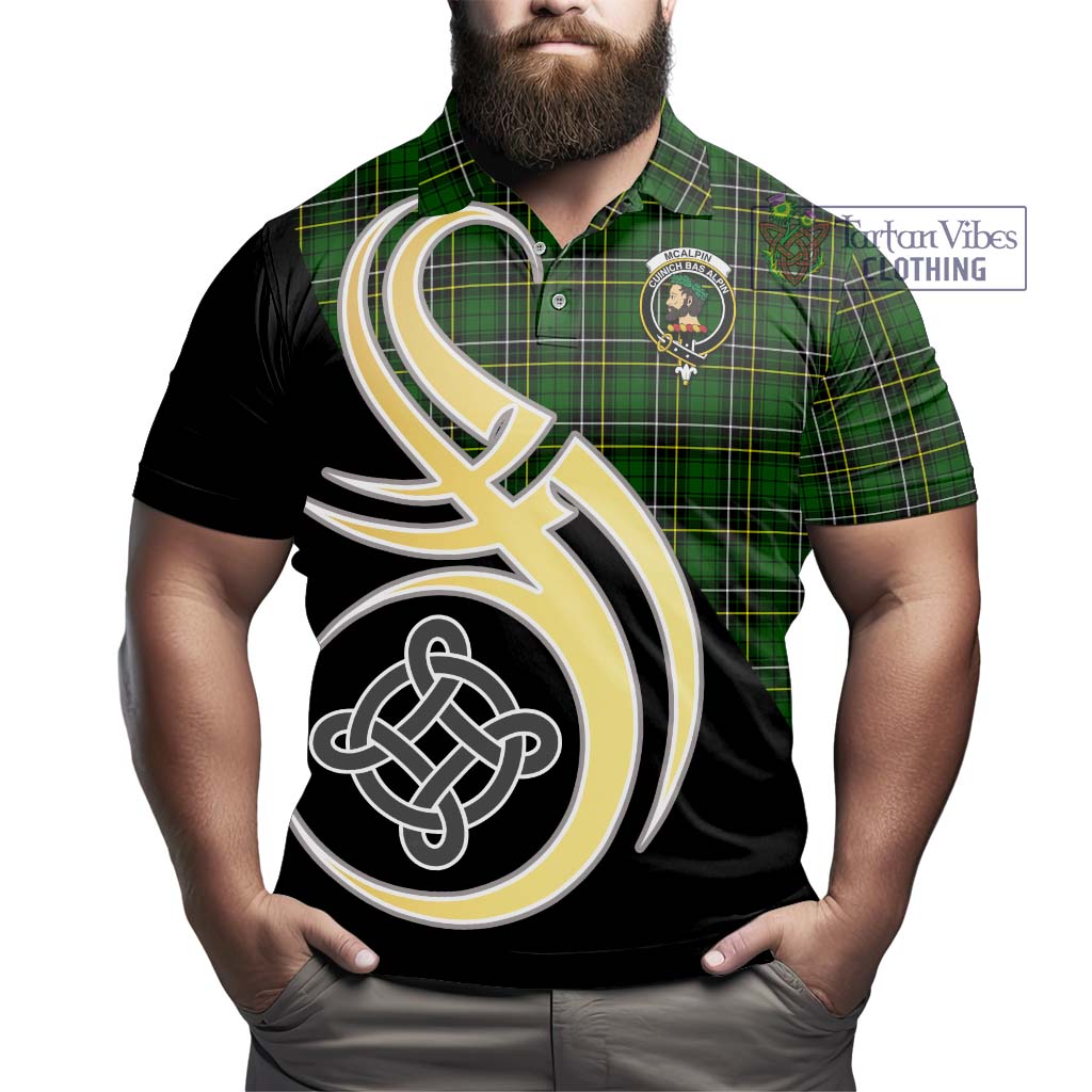 Tartan Vibes Clothing McAlpin Modern Tartan Polo Shirt with Family Crest and Celtic Symbol Style