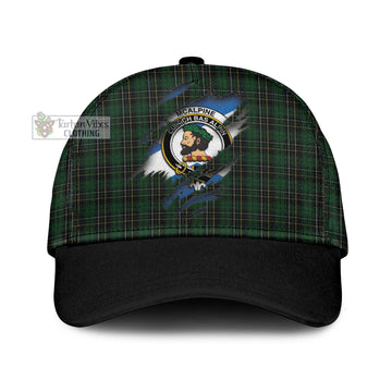 McAlpine Tartan Classic Cap with Family Crest In Me Style