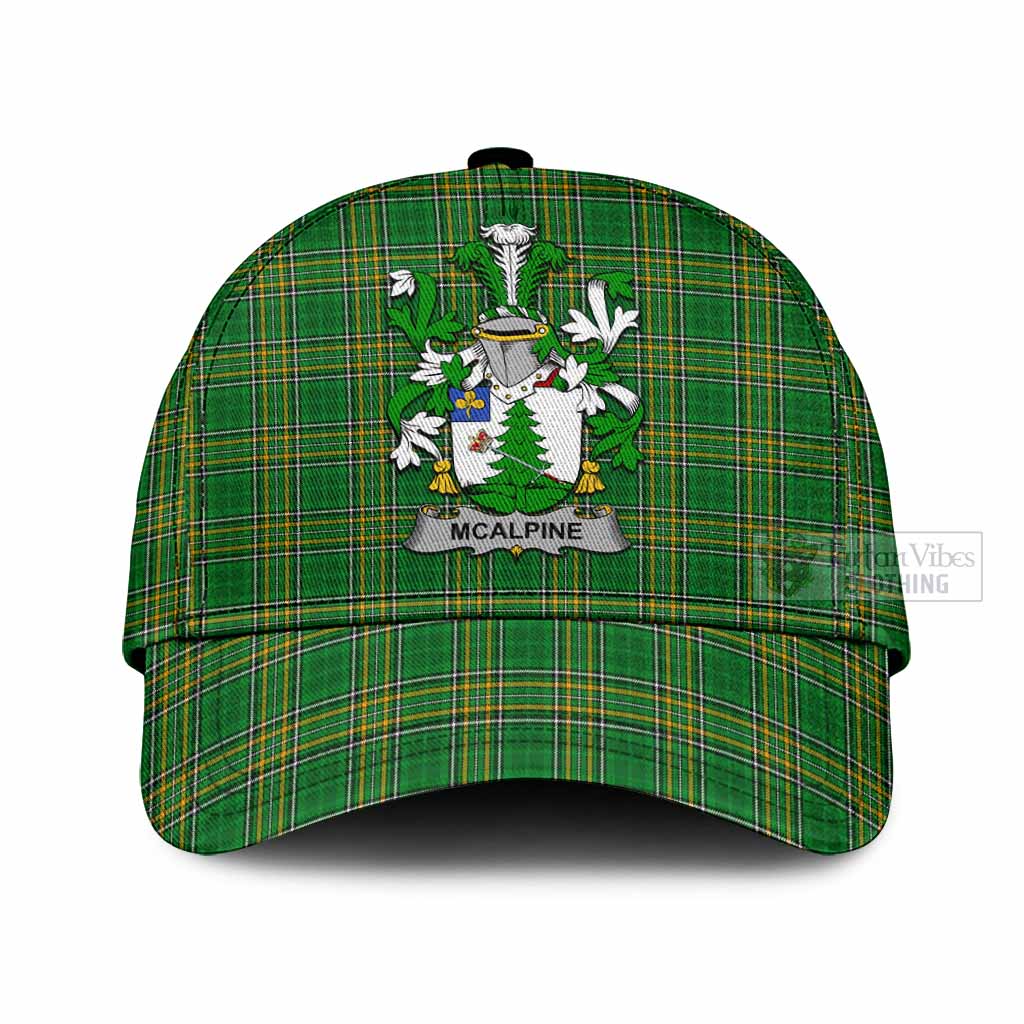 Tartan Vibes Clothing McAlpine Irish Clan Tartan Classic Cap with Coat of Arms