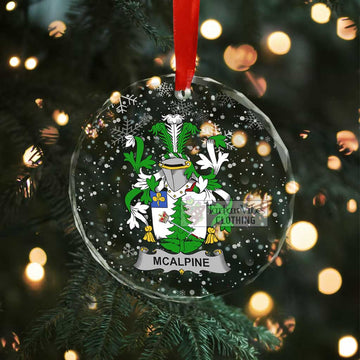 McAlpine Irish Clan Christmas Glass Ornament with Coat of Arms