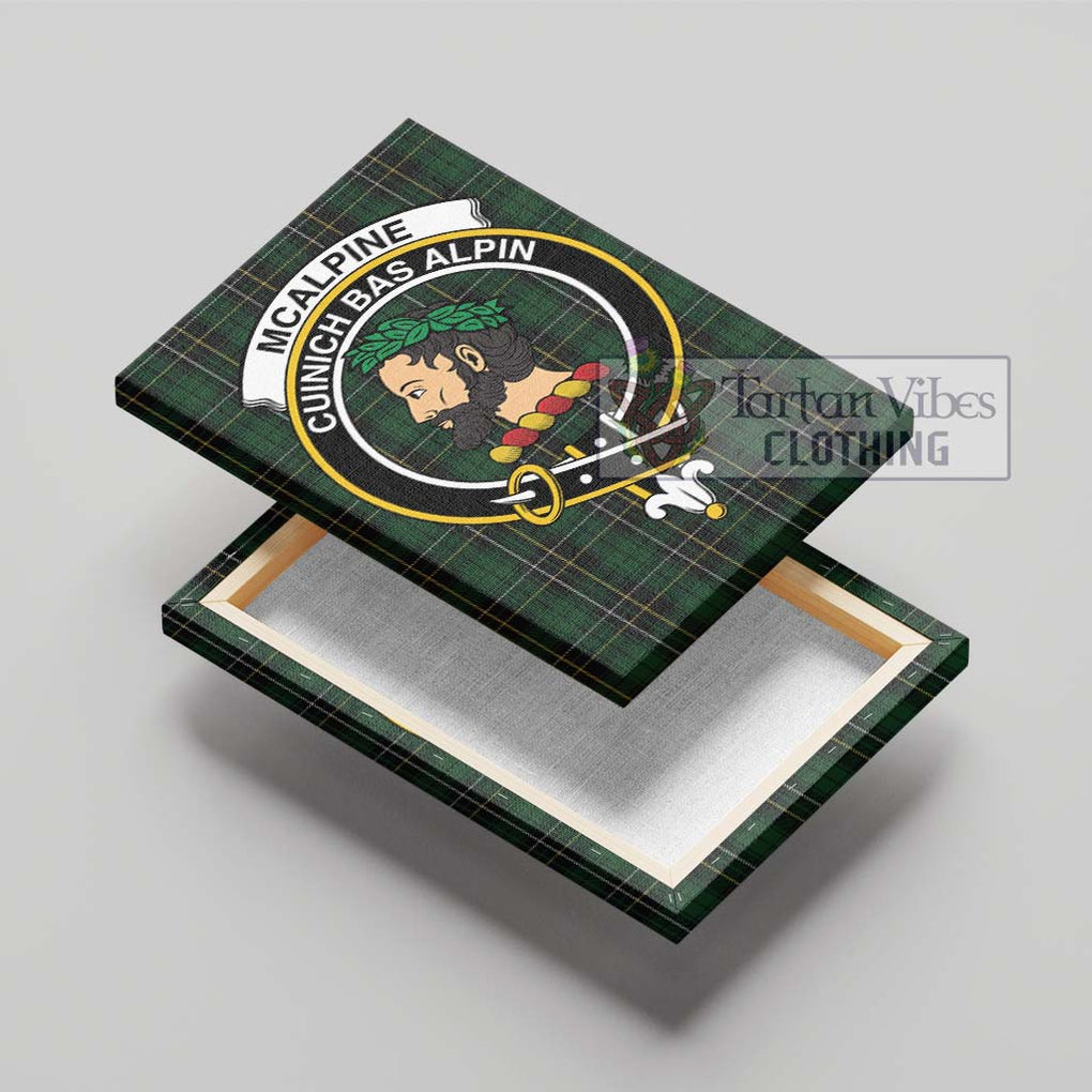 McAlpine Tartan Canvas Print Wall Art with Family Crest - Tartan Vibes Clothing