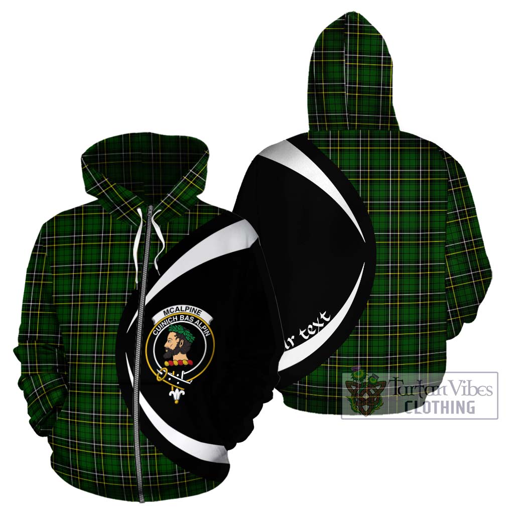 Tartan Vibes Clothing McAlpine Modern Tartan Hoodie with Family Crest Circle Style