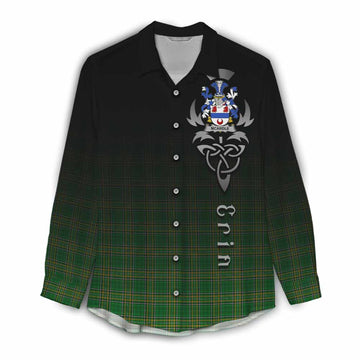 McArdle Irish Clan Women's Casual Shirt with Coat of Arms Erin Go Bragh Celtic Inspired Female - Tartan Vibes Clothing