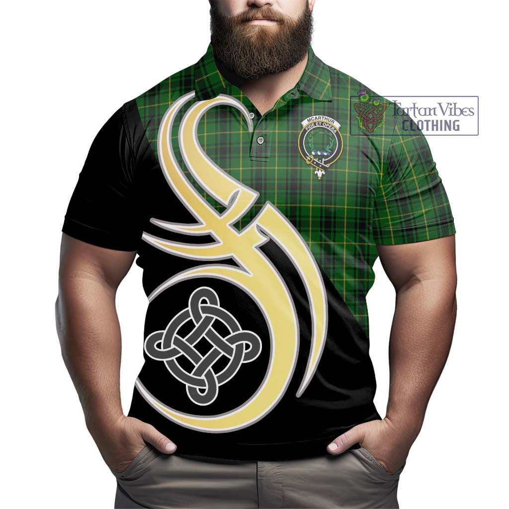 Tartan Vibes Clothing McArthur Tartan Polo Shirt with Family Crest and Celtic Symbol Style