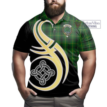 McArthur Tartan Polo Shirt with Family Crest and Celtic Symbol Style