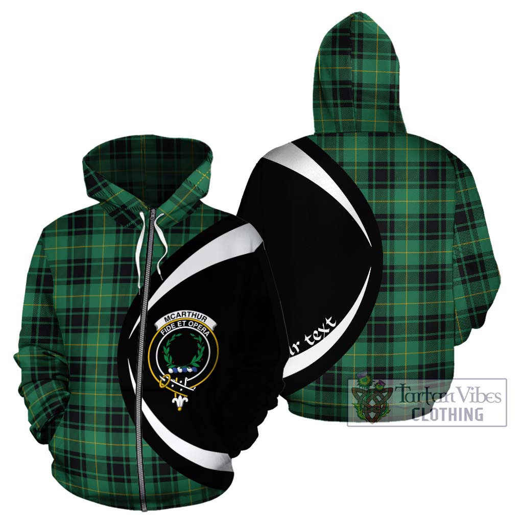 Tartan Vibes Clothing McArthur Ancient Tartan Hoodie with Family Crest Circle Style