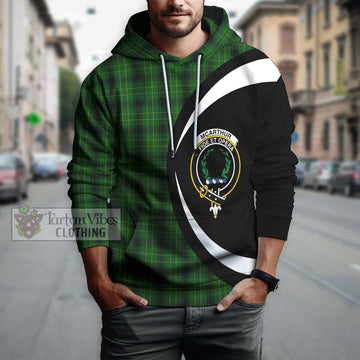 McArthur Highland Tartan Hoodie with Family Crest Circle Style